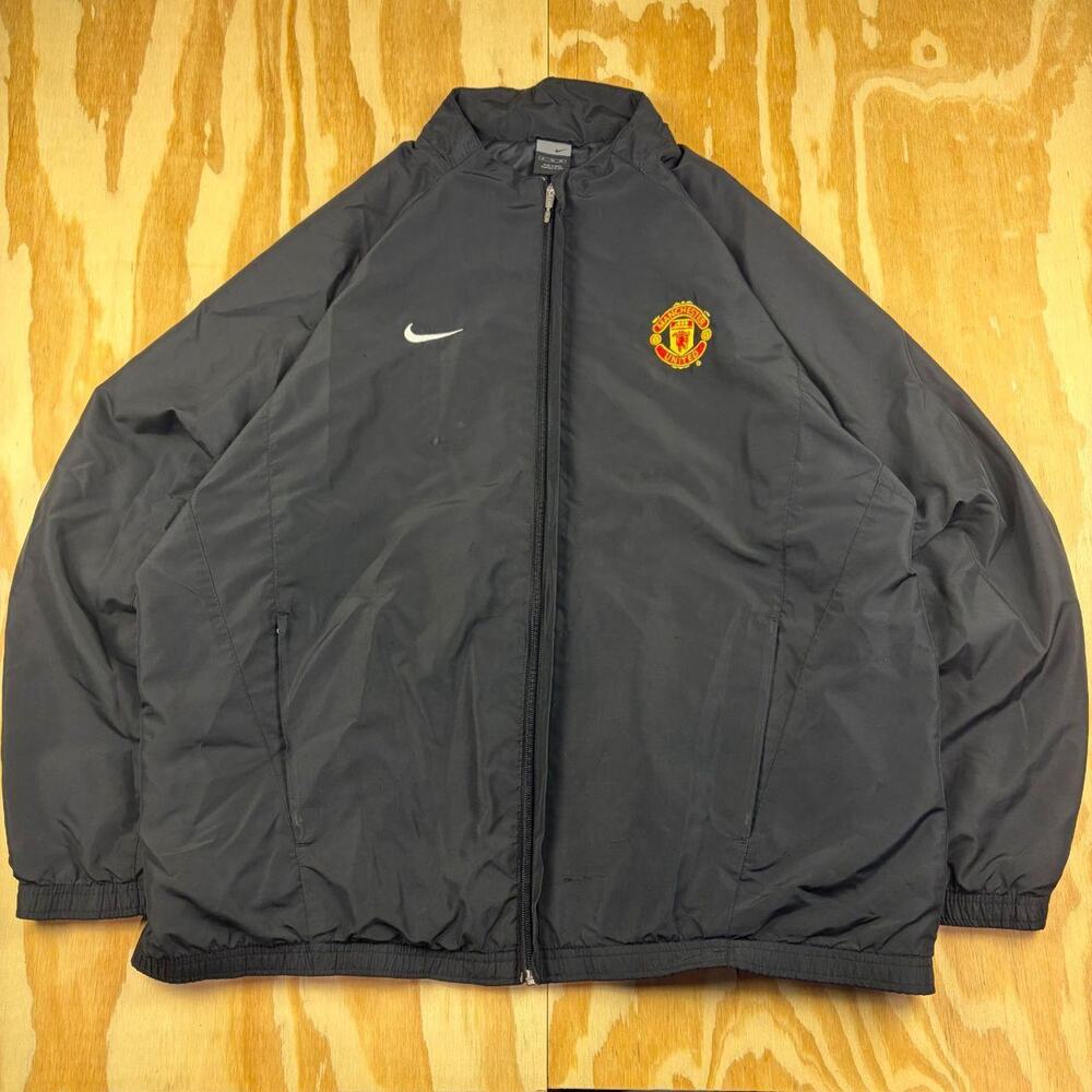 Vintage Y2K Nike × Manchester United F.C. Track Jacket – Black – Men’s XL